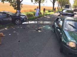 6 samochodów zderzyło się w powiecie nyskim