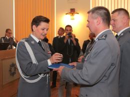 Nadinsp. Irena Doroszkiewicz witana z honorami w opolskiej komendzie