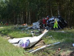 Kamper dachował na autostradzie A4