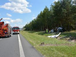 Kamper dachował na autostradzie A4