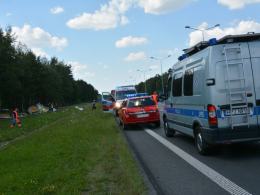 Kamper dachował na autostradzie A4