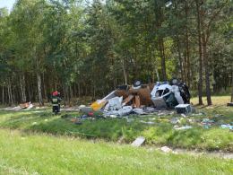Kamper dachował na autostradzie A4