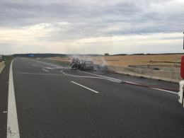 Samochód doszczętnie spłonął na autostradzie A4