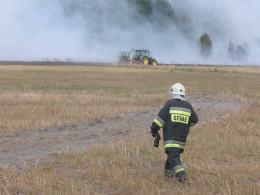 Ogromny pożar pod Łubnianami. Płonie ponad 200 hektarów traw.