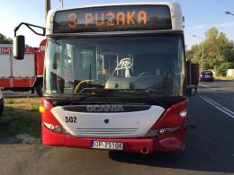 Trzy osoby ranne po zderzeniu volkswagena z autobusem MZK