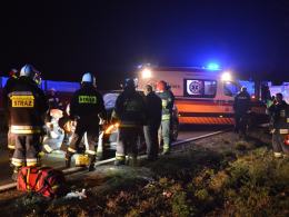 Mercedes uderzył w jelenia, przebiegającego przez drogę