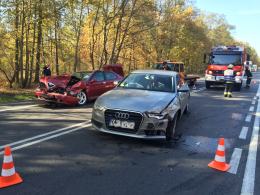 Zderzenie trzech samochodów na ul. Strzeleckiej