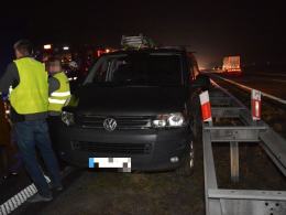 Zderzenie 4 samochodów na autostradzie A4