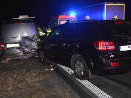 Zderzenie 4 samochodów na autostradzie A4