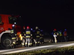 Zderzenie 4 samochodów na autostradzie A4