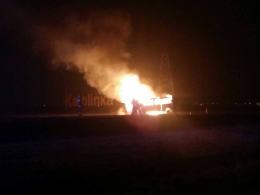 Bus spłonął na obwodnicy Opola