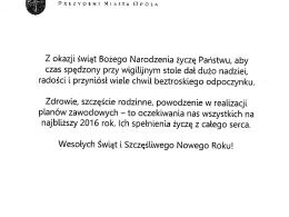 Zobacz życzenia od prezydenta Opola.