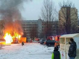 Spłonął kontener przy ul. Piotrkowskiej