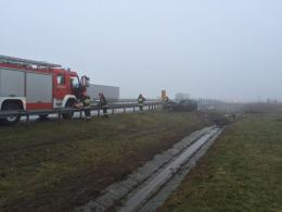 Wypadek na autostradzie, jedna osoba została ranna
