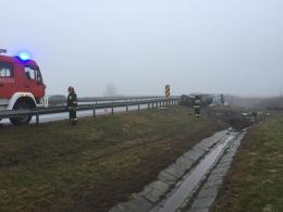Wypadek na autostradzie, jedna osoba została ranna