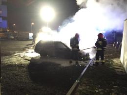 Nocny pożar samochodu na Zaodrzu