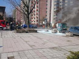 Zamiatarka zapaliła się na Placu Jana Pawła II