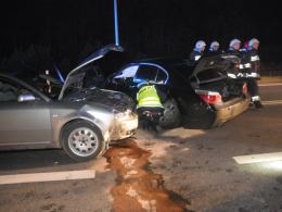 Kolizja audi i bmw na obwodnicy Opola