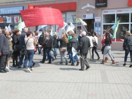 Podczas przemówienia prezydenta Opola protestujący opuścili Plac Wolności.