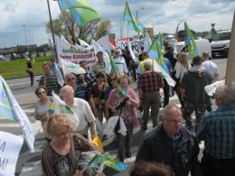 Przeciwnicy Dużego Opola blokowali drogę w Opolu. Powstały ogromne korki.