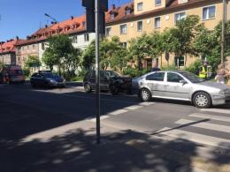 Trzy auta zderzyły się na ul. Plebiscytowej
