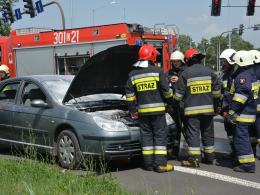 Citroen zapalił się na obwodnicy Opola