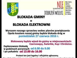 Jutro blokada gminy Dobrzeń Wielki. Będą utrudnienia w ruchu.