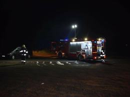 Nocny pożar BMW przy kąpielisku Bolko