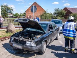 Fiat i audi zderzyły się w Kadłubie Turawskim