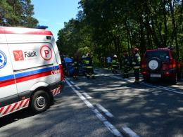 Zderzenie 3 pojazdów pomiędzy Skarbiszowem a Borkowicami