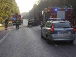 Zderzenie dwóch opli pomiędzy Schodnią a Dębską Kuźnią