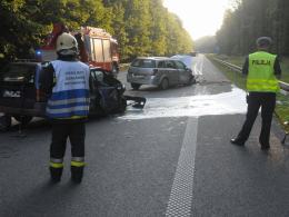 Zderzenie dwóch opli pomiędzy Schodnią a Dębską Kuźnią