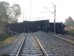 Pod Tarnowem Opolskim wykoleił się pociąg z węglem