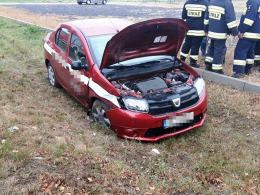 Wypadek podczas wyprzedzania, dwie osoby ranne