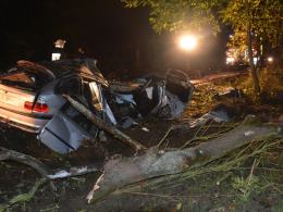 Pijany kierowca BMW wjechał do rowu