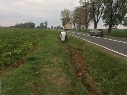 Fiat dachował na trasie Opole-Kluczbork