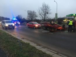 Dachowanie forda na ulicy Plebiscytowej