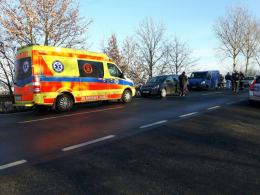 Zderzenie czterech samochodów przed Zawadą