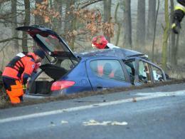 Wypadek podczas wyprzedzania, ciężarna kobieta w szpitalu