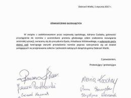 Wojewoda z wizytą w Dobrzeniu Wielkim. "Apeluję o zaprzestanie głodówki".