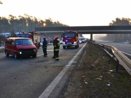 Zderzenie dwóch busów na autostradzie A4. Ranne 3 osoby.