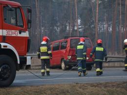 Zderzenie dwóch busów na autostradzie A4. Ranne 3 osoby.