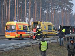 Zderzenie dwóch busów na autostradzie A4. Ranne 3 osoby.