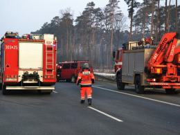 Zderzenie dwóch busów na autostradzie A4. Ranne 3 osoby.