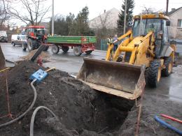 Wyciek gazu na ul. Jagiellonów. Robotnicy uszkodzili gazociąg.