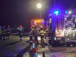 Nocny pożar naczepy na autostradzie A4