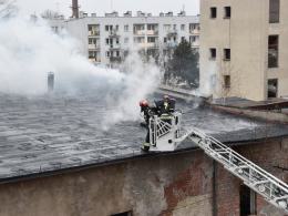 Pożar w dawnym browarze w Brzegu