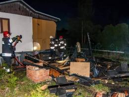 Pożar altany na działce w Opolu
