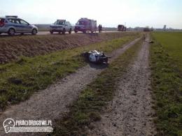 Wypadek motocyklisty na obwodnicy Lubrzy