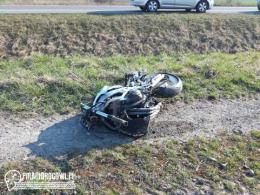 Wypadek motocyklisty na obwodnicy Lubrzy
